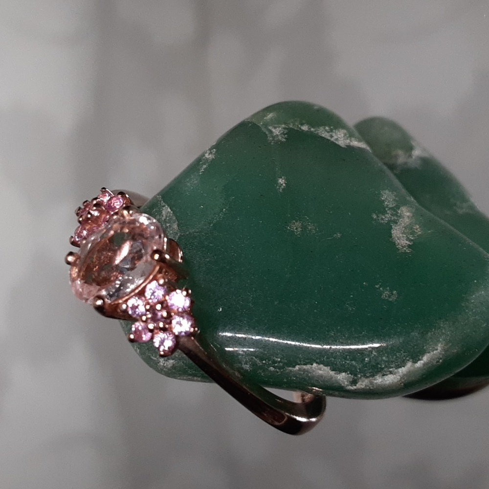 925 Morganite And Pink Sapphire Ring. - Picture 3 of 10